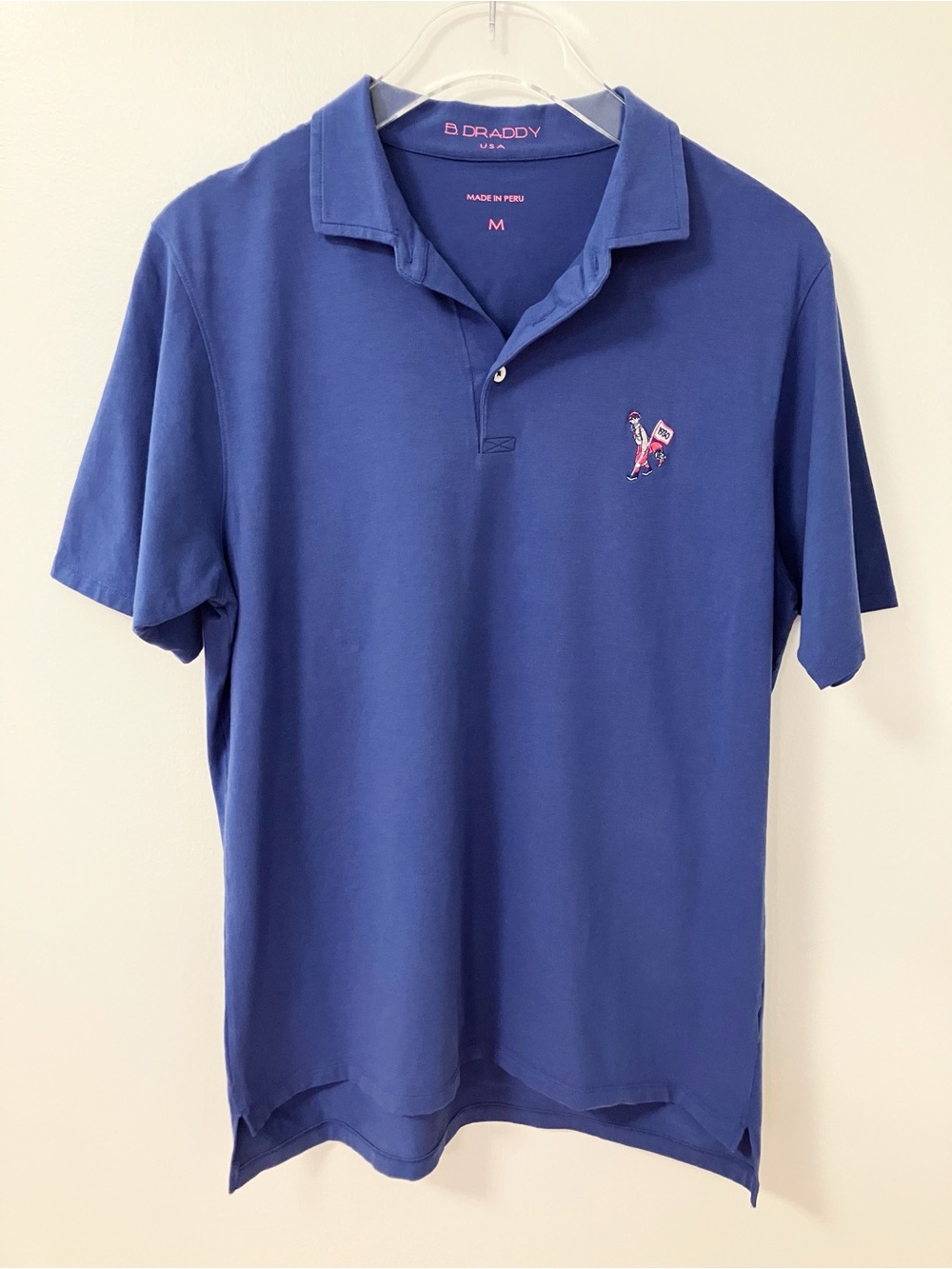 B. Draddy | Blue Performance Golf Polo M Athletic Golfing Preppy Sporty Summer